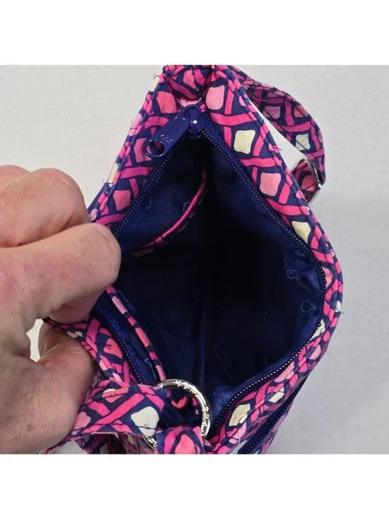 Vera Bradley Cataline Small Crossbody Bag Pink & Purple Diamond Adjustable Strap - Picture 3 of 6